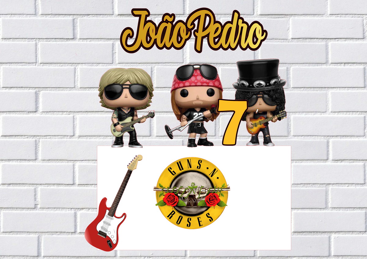 Arquivo de Corte Topo Bolo Guns N' Roses Cute Studio
