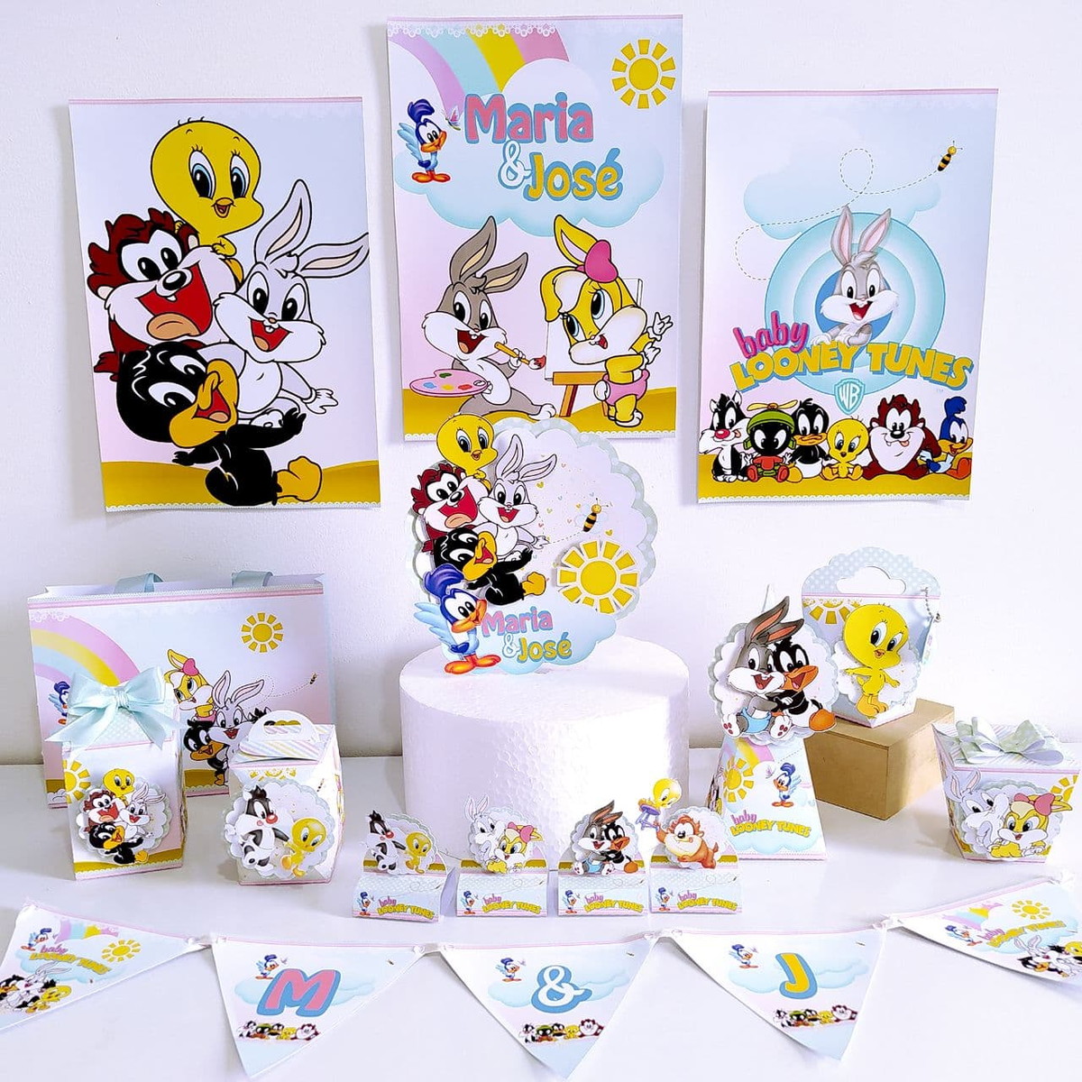 Arquivo De Corte Topo Bolo Looney Tunes Avião Baby
