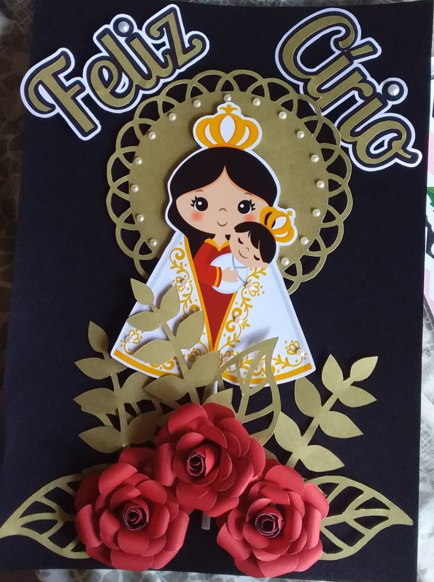 Arquivo de corte topo bolo Nossa Senhora Aparecida em camada