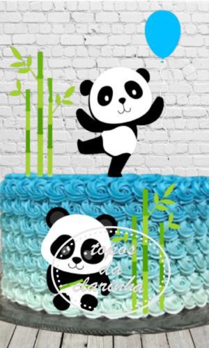 Arquivo de Corte Topo Bolo Panda Menino Camada