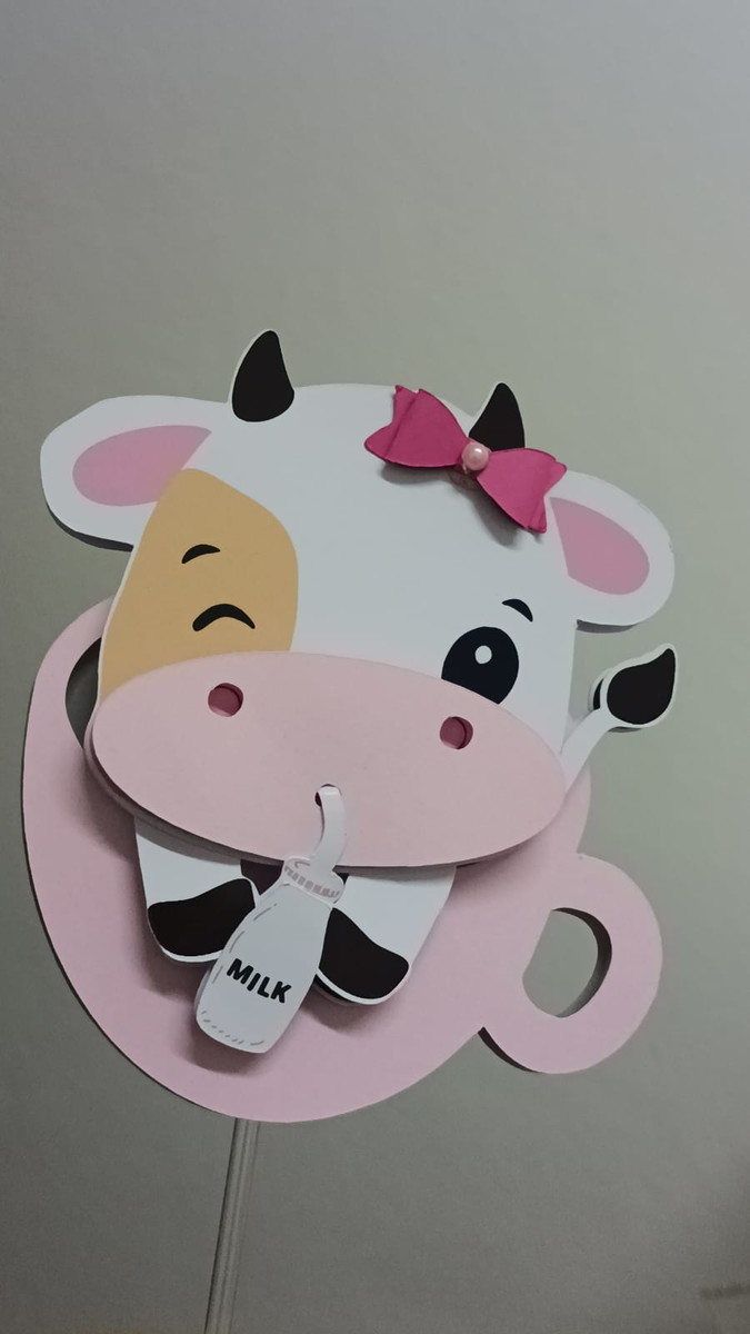 Arquivo Digital Topo Bolo Vaquinha Cute Camada - Imagem 3