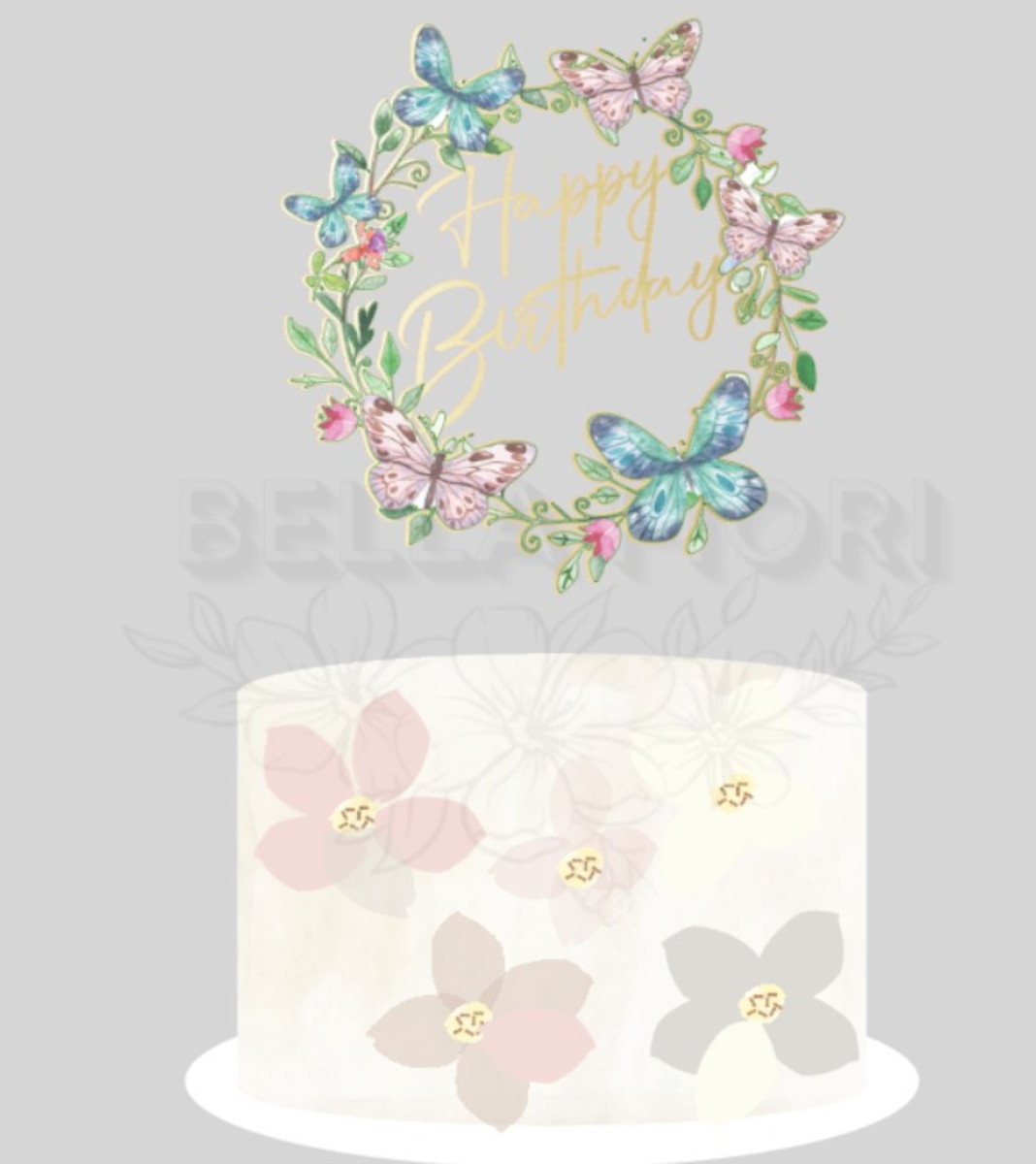 Arquivo de Corte Topo Bundle Happy Birthday com Borboletas