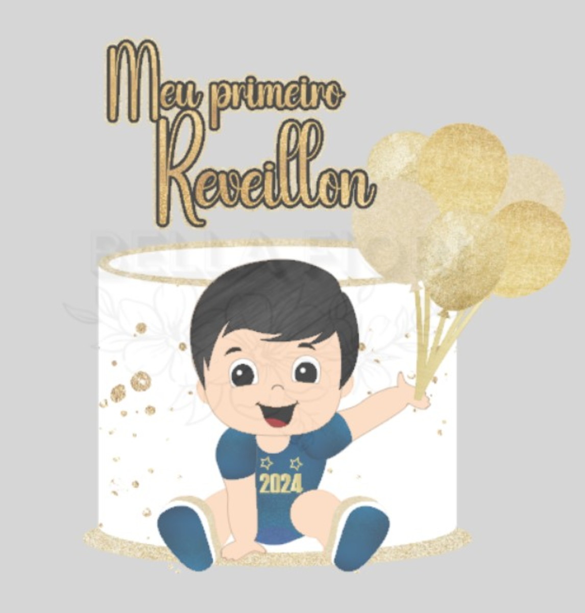 Arquivo de Corte Topo Camadas Meu Primeiro Reveillon - Bf