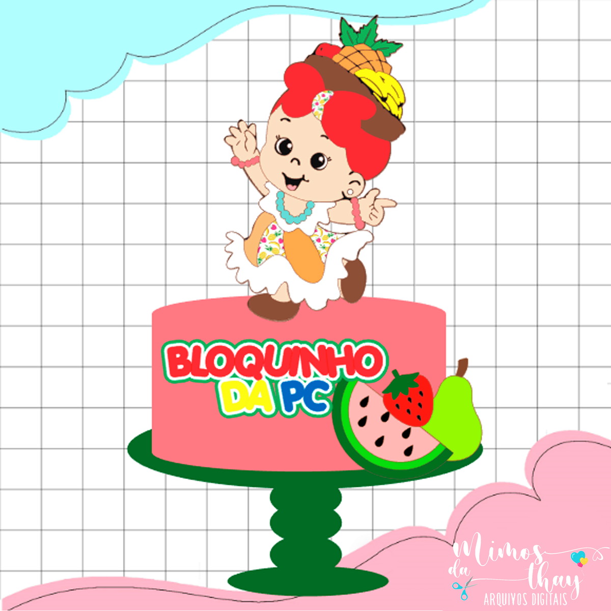 Arquivo de Corte: Topo Carnaval Carmem Miranda Baby 051