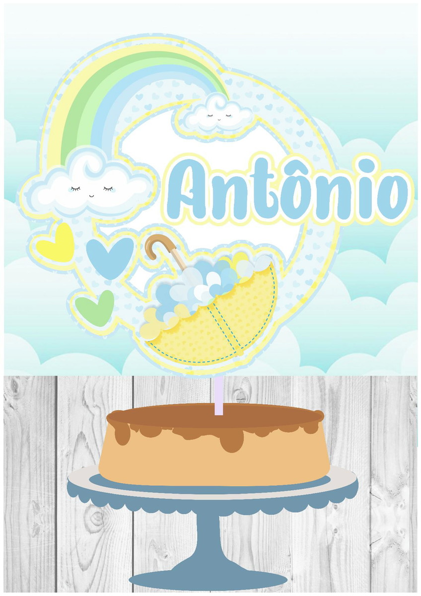 10 Arquivo Por R$ 10,00 Topo Chuva de Amor Menino
