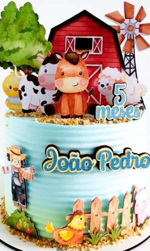 Arquivo de Corte- Topo de Bolo a Fazendinha Aquerela (menino