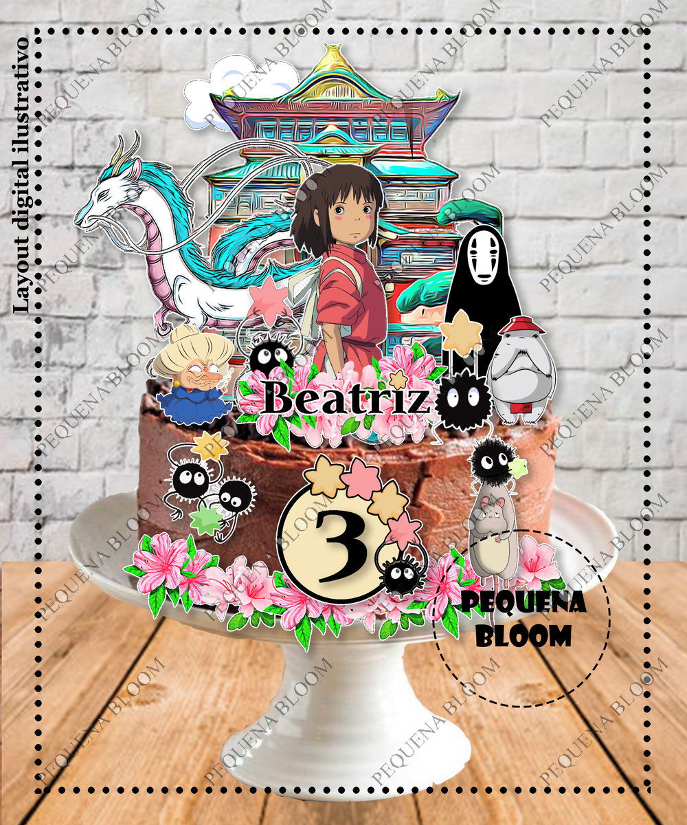Arquivo de Corte Topo de Bolo a Viagem de Chihiro -001