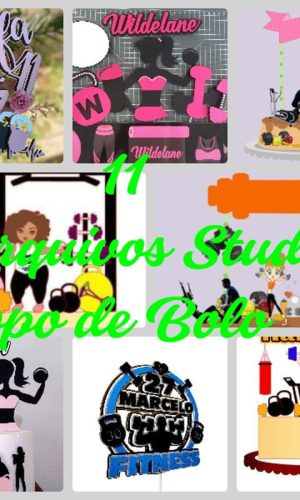 Arquivo de Corte Topo de Bolo - Academia -combo