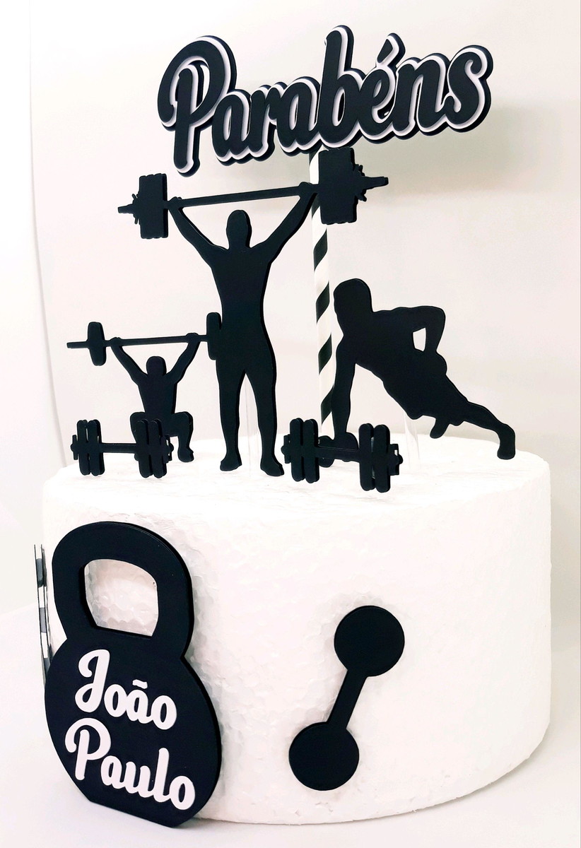 Arquivo De Corte Topo De Bolo Academia Masculino Em Camadas - Imagem 3