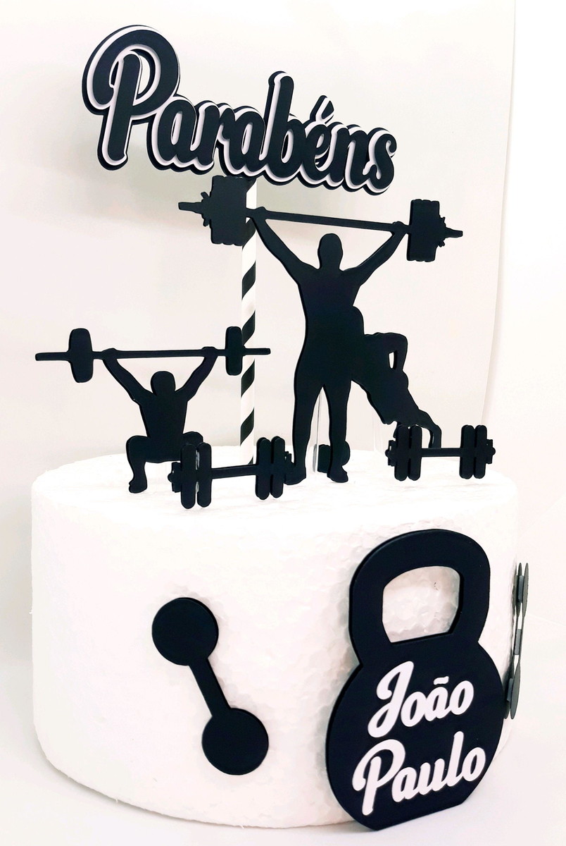 Arquivo De Corte Topo De Bolo Academia Masculino Em Camadas - Imagem 2