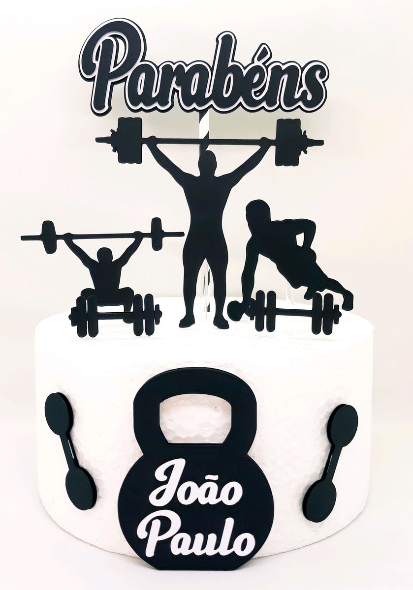 Arquivo De Corte Topo De Bolo Academia Masculino Em Camadas