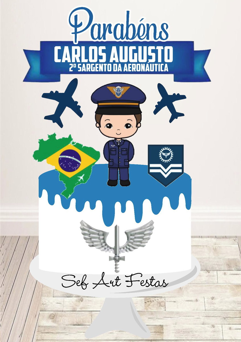 Arquivo de Corte Topo de Bolo Aeronáutica Menino 2