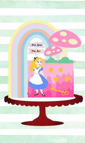 Arquivo de corte topo de bolo Alice 1 Camadas STUDIO