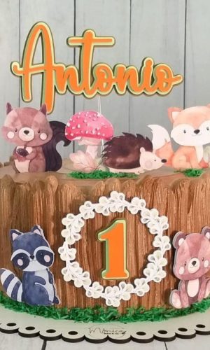 Arquivo de corte Topo de bolo Animais do Bosque (kit leve 4)