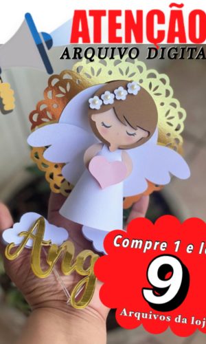 Arquivo de Corte Topo de Bolo - Anjinho Batizado