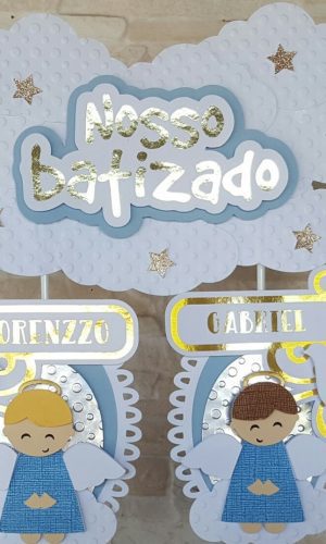 Arquivo de corte-Topo de bolo Anjinho Batizado-Studio