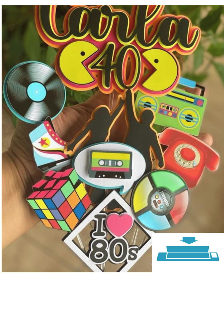 Arquivo de Corte Topo de Bolo Anos 80