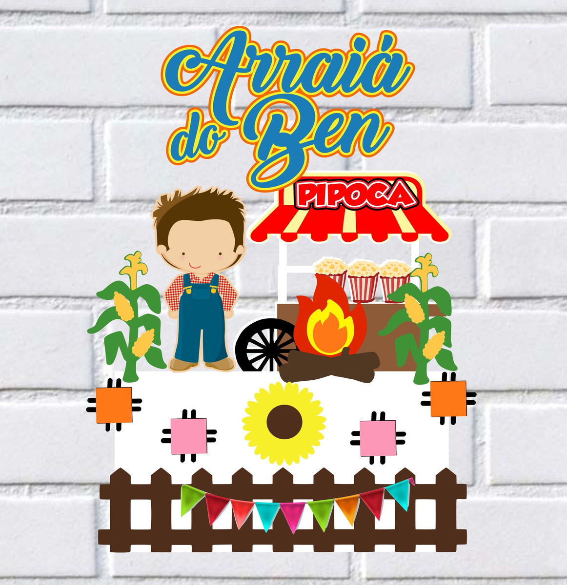 Arquivo de Corte Topo de Bolo Menino Caipira 019 Studio - Imagem 2