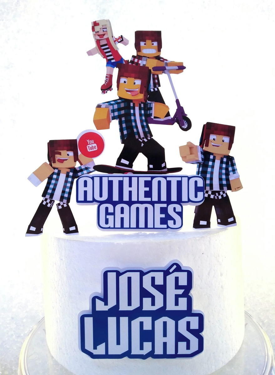 Studio/pdf Arquivo de Corte Topo de Bolo Authentic Games-050 - Imagem 2
