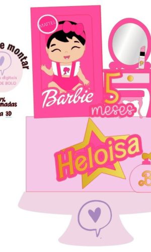 Arquivo de Corte Topo de Bolo Baby Barbie Caixa 1