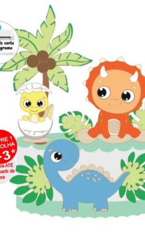 Arquivo de Corte Topo de Bolo Baby Dinossauro