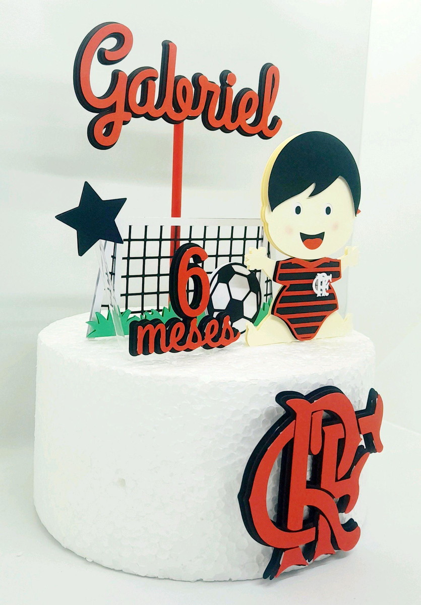Arquivo De Corte Topo De Bolo Baby Flamengo 100% Camada - Imagem 2