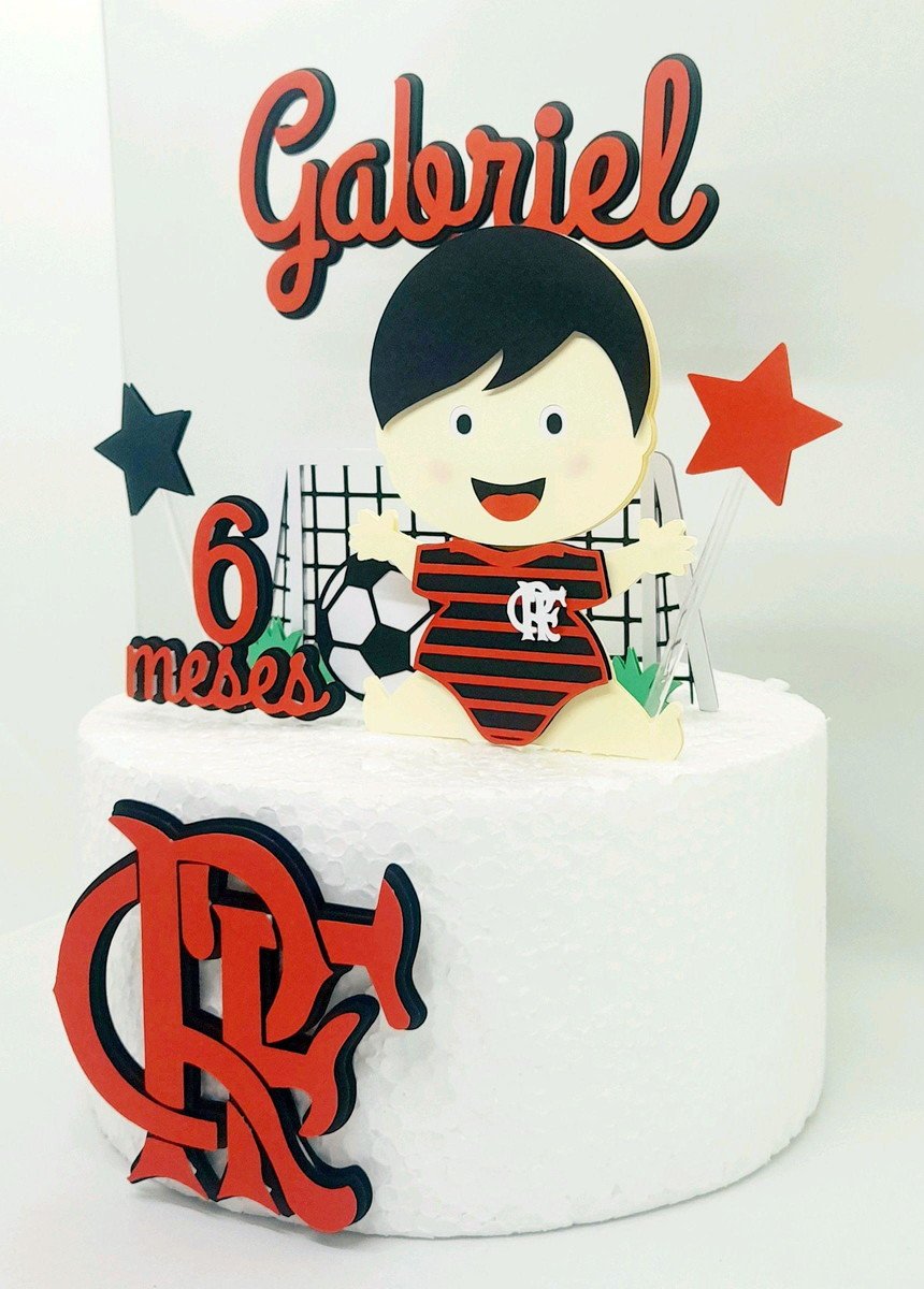 Arquivo De Corte Topo De Bolo Baby Flamengo 100% Camada - Imagem 3