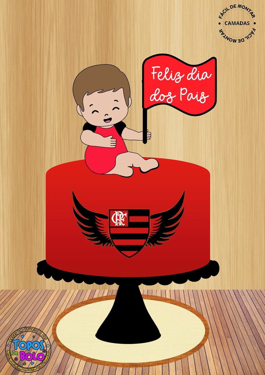 Arquivo de Corte Topo de Bolo Baby Flamengo - Imagem 3