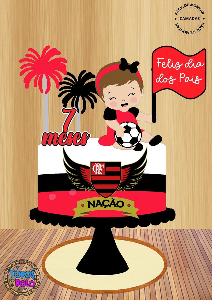 Arquivo de Corte Topo de Bolo Baby Flamengo
