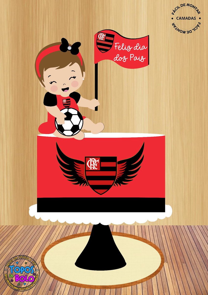 Arquivo de Corte Topo de Bolo Baby Flamengo - Imagem 2