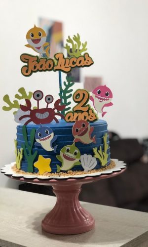 ARQUIVO DE CORTE Topo de Bolo - Baby Shark