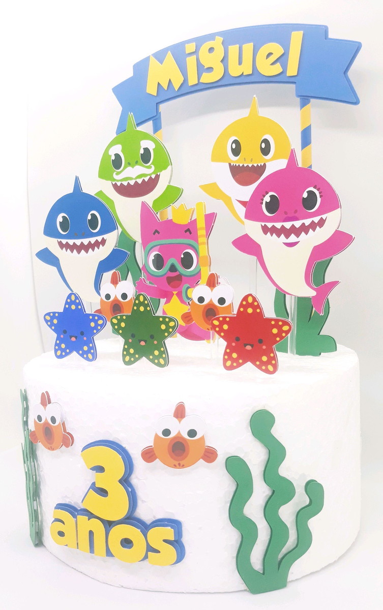 Arquivo De Corte Topo De Bolo Baby Shark - Imagem 3