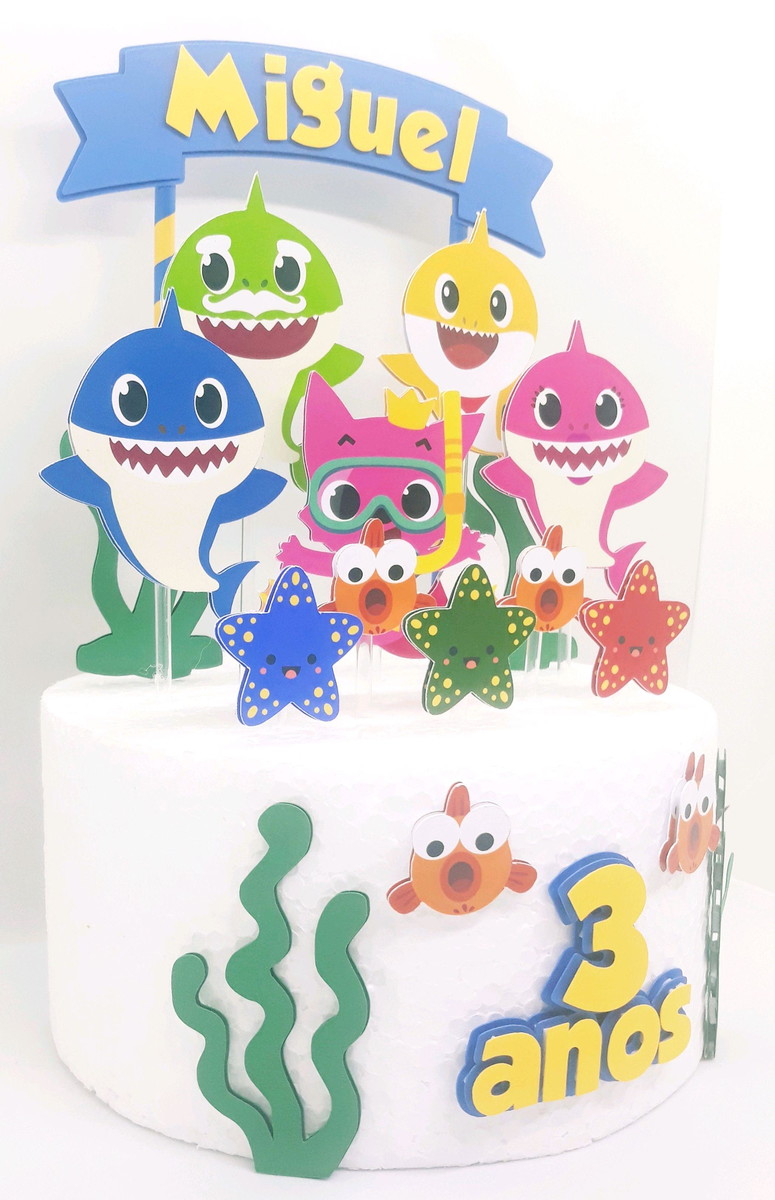Arquivo De Corte Topo De Bolo Baby Shark - Imagem 2
