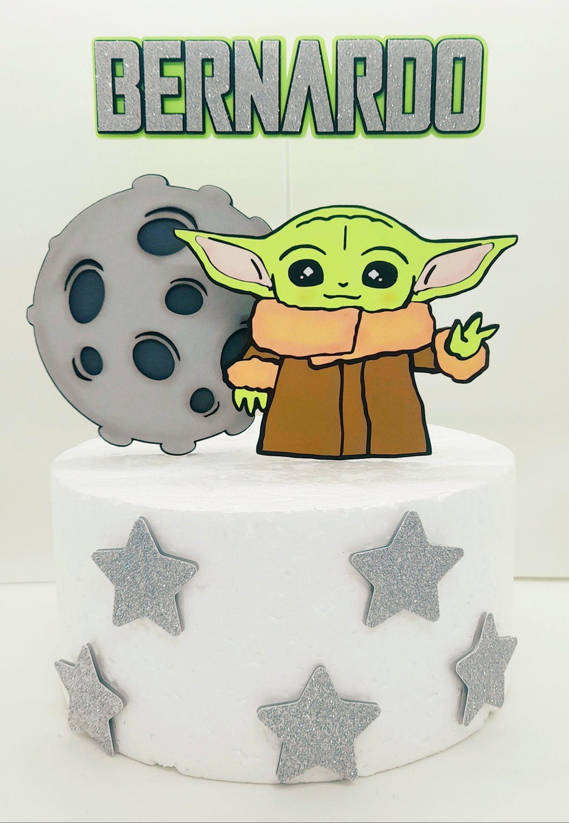 Arquivo de Corte Topo de Bolo Baby Yoda 100% Camadas Studio