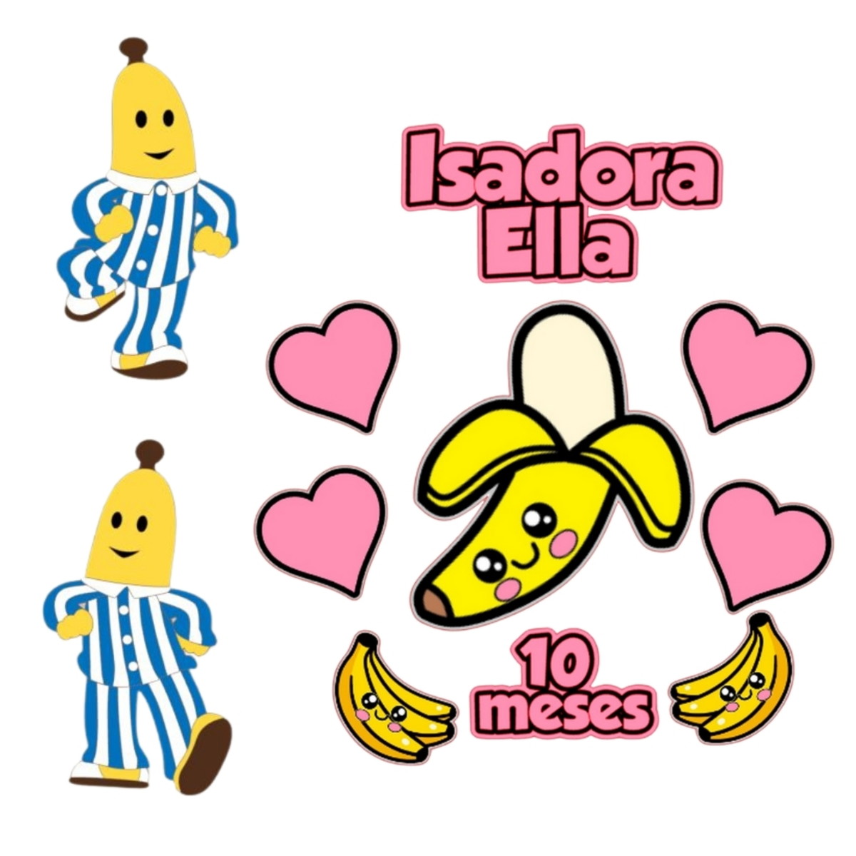 Arquivo de Corte Topo de Bolo - Banana 02 Temas Combo
