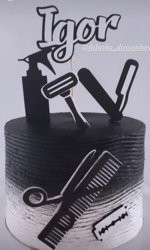 Arquivo de Corte Topo de Bolo Barbeiro Barbearia Camadas