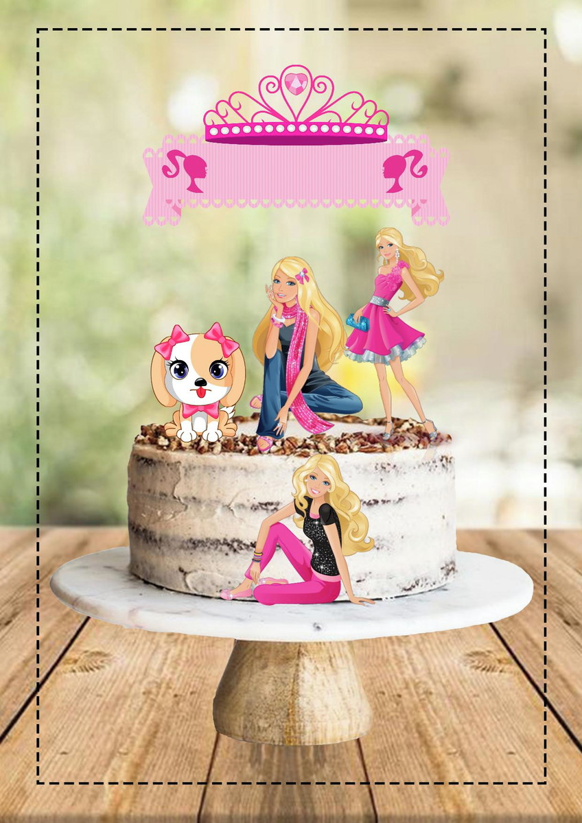 Studio/pdf Arquivo de Corte Topo de Bolo Barbie 4 - Imagem 2