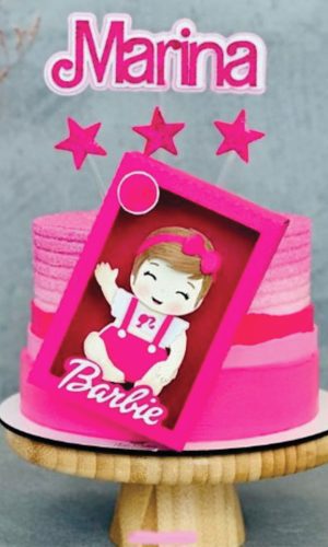 Arquivo de Corte Topo de Bolo Barbie Baby #3