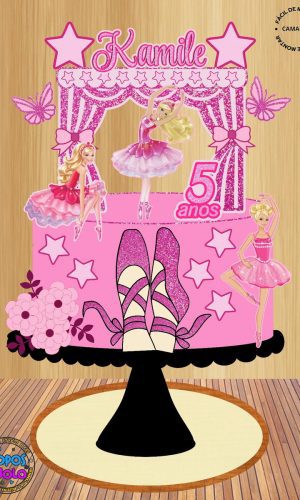 Arquivo de Corte Topo de Bolo Barbie Bailarina