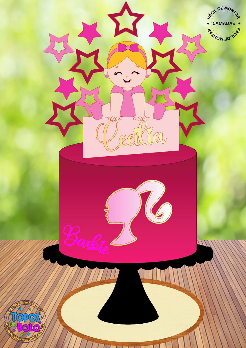 Arquivo de Corte Topo de Bolo Barbie Bebê