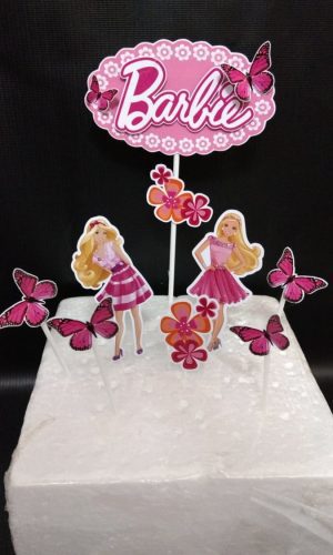 Arquivo de Corte Topo de Bolo Barbie Borboletas