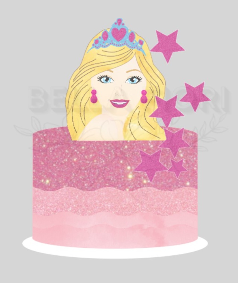 Arquivo de Corte Topo de Bolo Barbie em Camadas - Bf