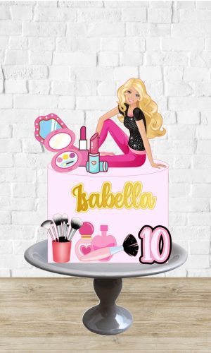 Arquivo de Corte Topo de Bolo Barbie Maquiagem