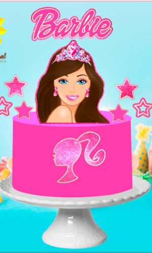 Arquivo de Corte Topo de Bolo Barbie Morena-ganhe +3 Produto
