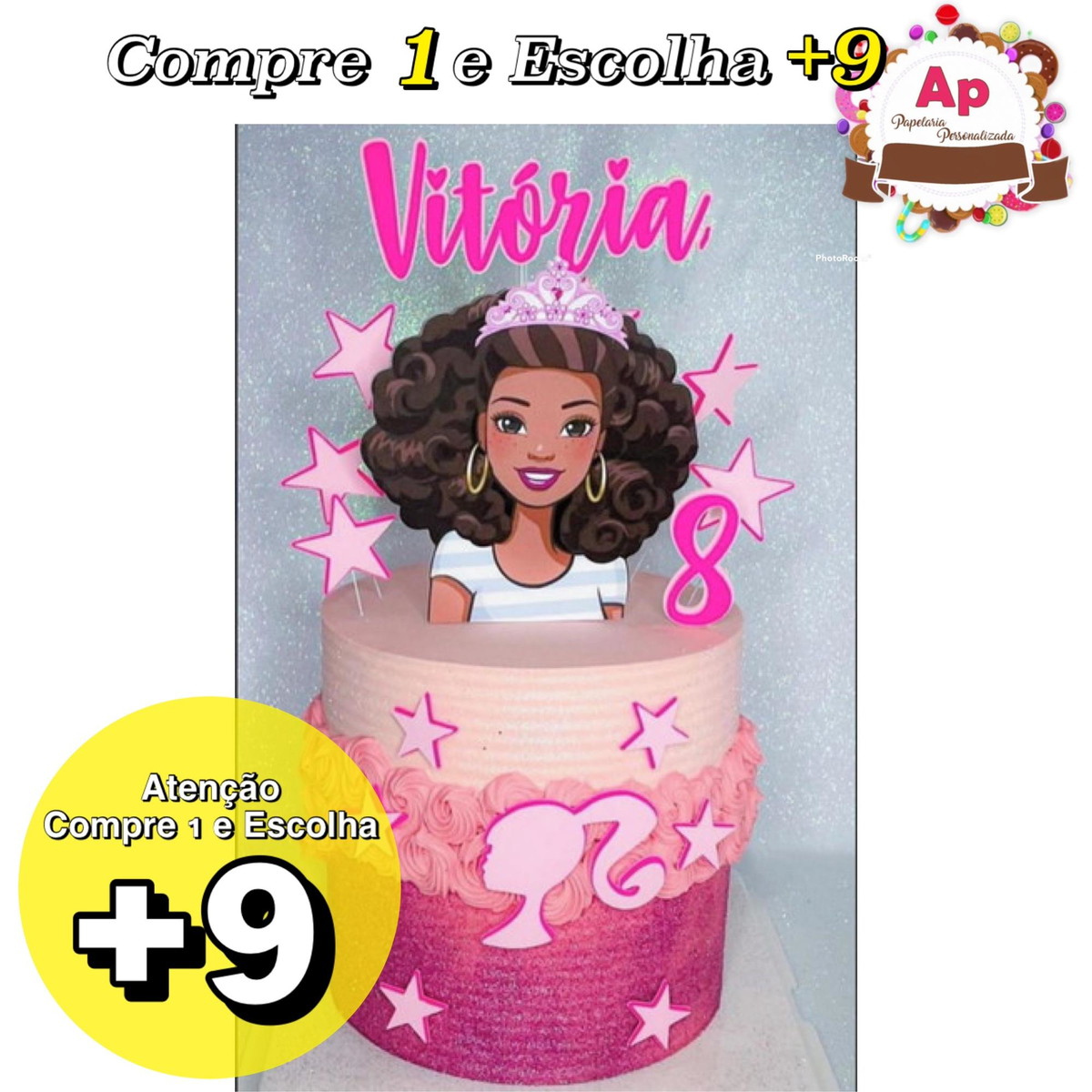 Arquivo de Corte Topo de Bolo Barbie Morena - Studio