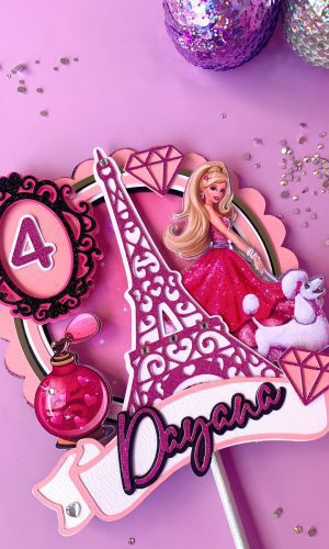 Arquivo de Corte Topo de Bolo Barbie Paris
