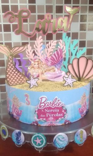 Arquivo de Corte Topo de Bolo Barbie Sereia