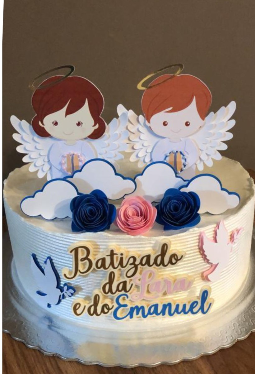 Arquivo de Corte Topo de Bolo Batizado Menina e Menino2