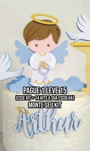 Arquivo de Corte Topo de Bolo Batizado Menino 1 Studio+14