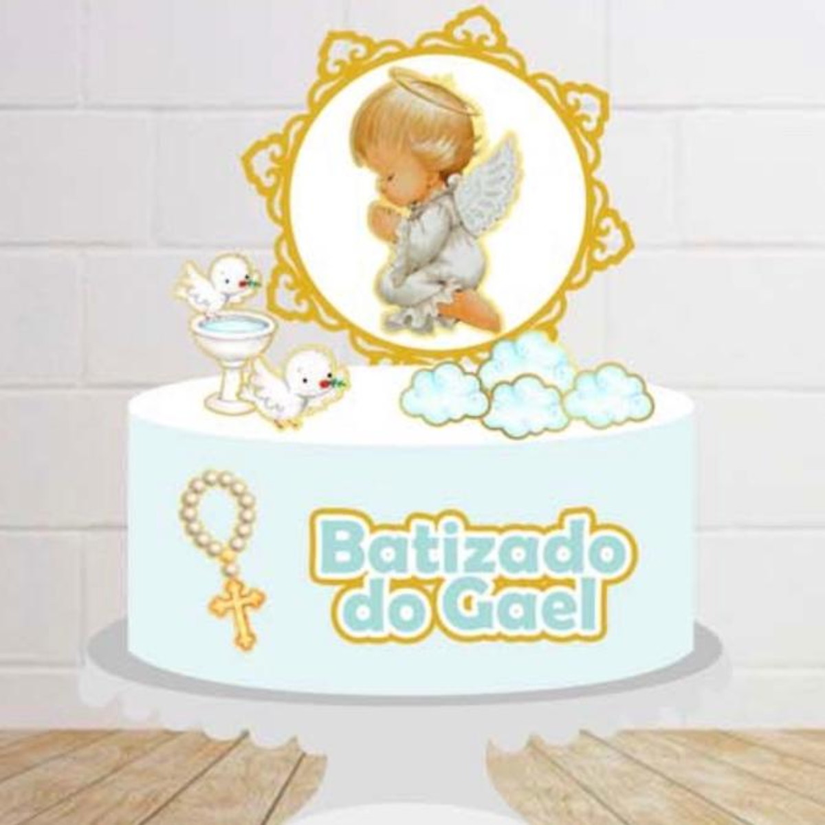 Arquivo de Corte Topo de Bolo Batizado